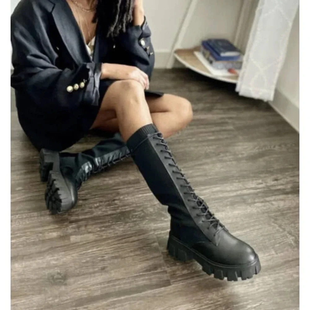 Call It Spring Studded Boots . Black W M 6 - Picture 4 of 12